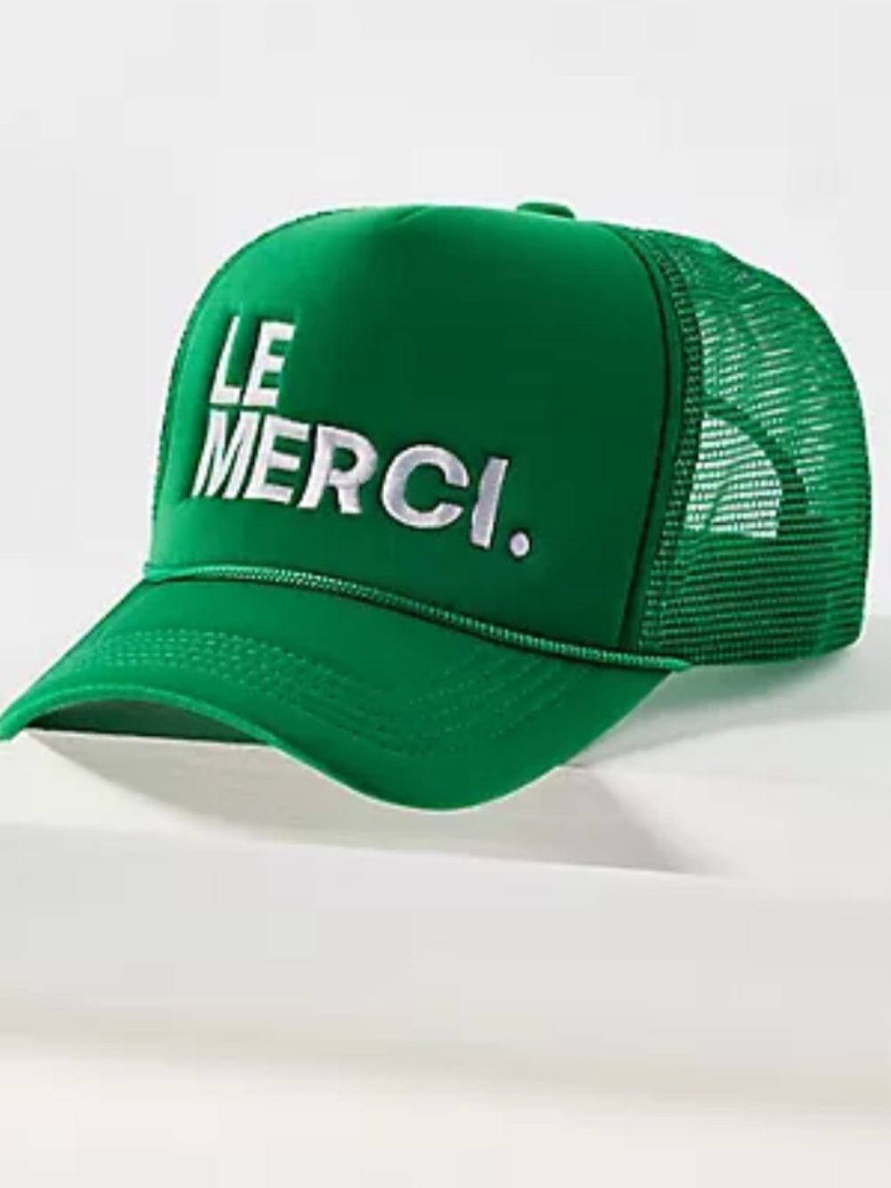 Anthropologie Green 'LE MERCI.' Mesh Trucker Hat Ping Pong Club
